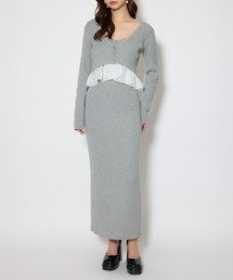 rienda（リエンダ）の「ペプラムカーデセットキャミワンピース 春服（ワンピース）」