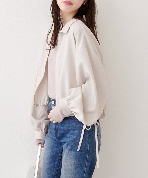 natural couture（ナチュラルクチュール）の「裾ドロストブルゾン（ブルゾン・レディース・モカ/ベージュ/アイボリー/ブルー・FREE）」の20枚目の写真