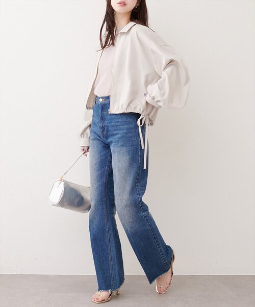 natural couture（ナチュラルクチュール）の「裾ドロストブルゾン（ブルゾン・レディース・モカ/ベージュ/アイボリー/ブルー・FREE）」の22枚目の写真