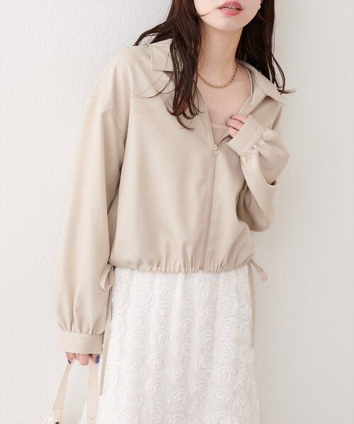 natural couture（ナチュラルクチュール）の「裾ドロストブルゾン（ブルゾン・レディース・モカ/ベージュ/アイボリー/ブルー・FREE）」の8枚目の写真