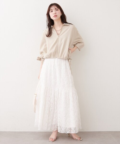 natural couture（ナチュラルクチュール）の「裾ドロストブルゾン（ブルゾン・レディース・モカ/ベージュ/アイボリー/ブルー・FREE）」の10枚目の写真