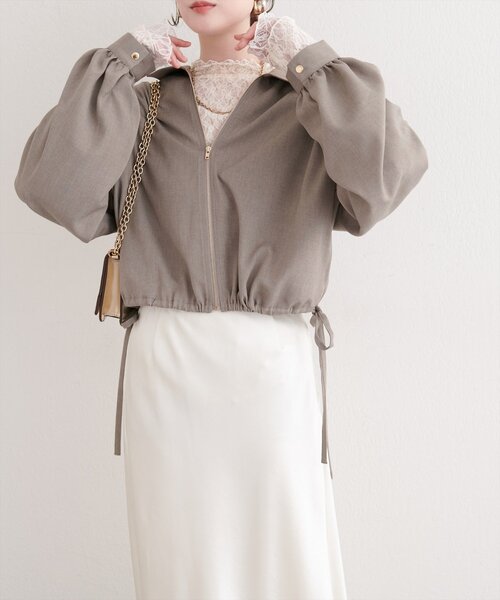 natural couture（ナチュラルクチュール）の「裾ドロストブルゾン（ブルゾン・レディース・モカ/ベージュ/アイボリー/ブルー・FREE）」の14枚目の写真