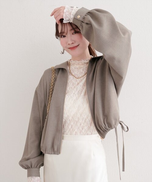 natural couture（ナチュラルクチュール）の「裾ドロストブルゾン（ブルゾン・レディース・モカ/ベージュ/アイボリー/ブルー・FREE）」の17枚目の写真