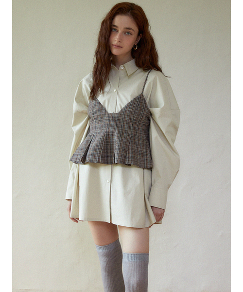 LARGO(ラルゴ)の「Boxy shirt onepiece (khaki beige)(ワンピース・レディース・その他・FREE)」の2枚目の写真
