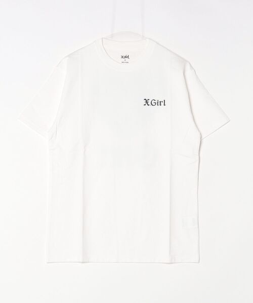 X-girl(エックスガール)の「HEART S/S TEE(Tシャツ/カットソー・レディース・チャコールグレー/ホワイト/ネイビー・M/L/S)」の1枚目の写真