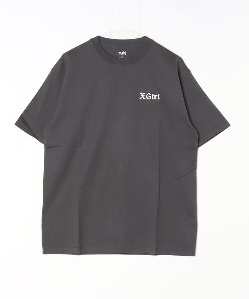 X-girl(エックスガール)の「HEART S/S TEE(Tシャツ/カットソー・レディース・チャコールグレー/ホワイト/ネイビー・M/L/S)」の2枚目の写真