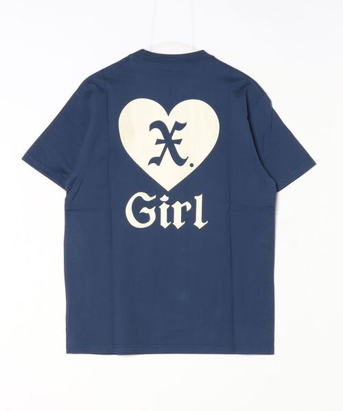 X-girl(エックスガール)の「HEART S/S TEE(Tシャツ/カットソー・レディース・チャコールグレー/ホワイト/ネイビー・M/L/S)」の3枚目の写真