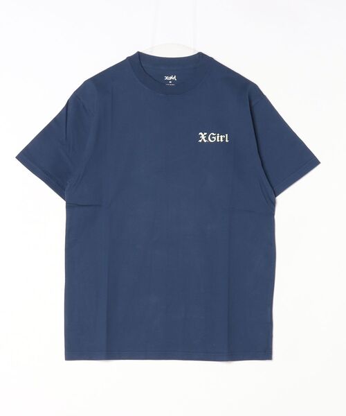 X-girl(エックスガール)の「HEART S/S TEE(Tシャツ/カットソー・レディース・チャコールグレー/ホワイト/ネイビー・M/L/S)」の4枚目の写真