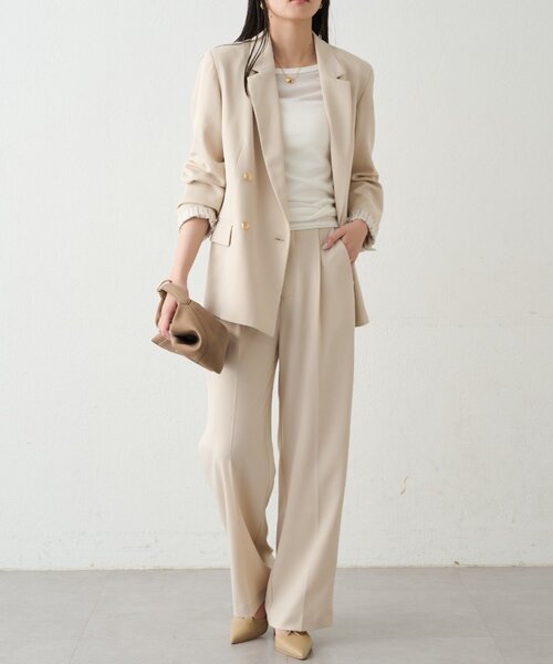 LOUNGEDRESS（ラウンジドレス）の「セミワイドパンツ（その他パンツ・レディース・ライトベージュ/ネイビー・SMALL/MEDIUM）」の4枚目の写真