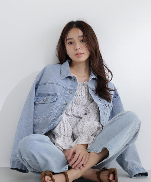 NATURAL BEAUTY BASIC(ナチュラルビューティーベーシック)の「◇ショートデニムジャケット(デニムジャケット・レディース・ネイビー/ブルー系その他3・SMALL/MEDIUM)」の11枚目の写真