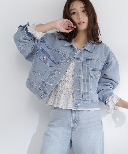 NATURAL BEAUTY BASIC(ナチュラルビューティーベーシック)の「◇ショートデニムジャケット(デニムジャケット・レディース・ネイビー/ブルー系その他3・SMALL/MEDIUM)」の12枚目の写真