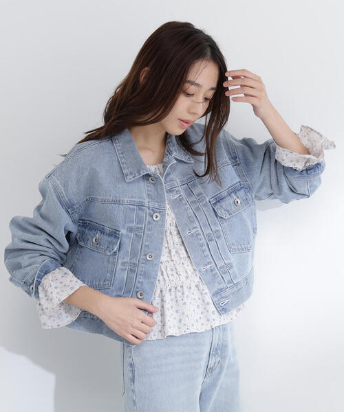 NATURAL BEAUTY BASIC(ナチュラルビューティーベーシック)の「◇ショートデニムジャケット(デニムジャケット・レディース・ネイビー/ブルー系その他3・SMALL/MEDIUM)」の14枚目の写真