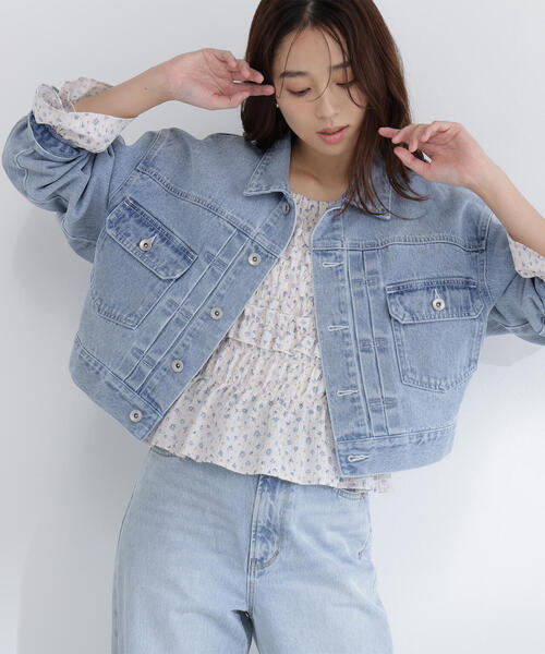 NATURAL BEAUTY BASIC(ナチュラルビューティーベーシック)の「◇ショートデニムジャケット(デニムジャケット・レディース・ネイビー/ブルー系その他3・SMALL/MEDIUM)」の18枚目の写真