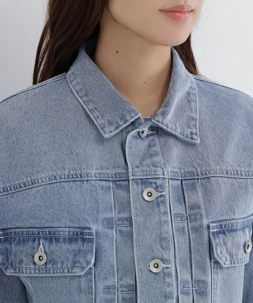 NATURAL BEAUTY BASIC(ナチュラルビューティーベーシック)の「◇ショートデニムジャケット(デニムジャケット・レディース・ネイビー/ブルー系その他3・SMALL/MEDIUM)」の5枚目の写真