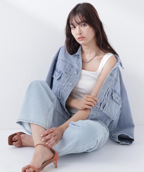 NATURAL BEAUTY BASIC（ナチュラルビューティーベーシック）の「◇ショートデニムジャケット（デニムジャケット・レディース・ネイビー/ブルー系その他3・SMALL/MEDIUM）」の15枚目の写真