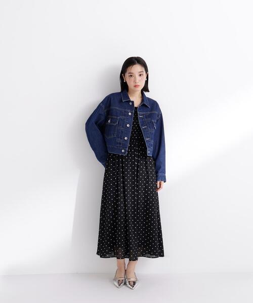 NATURAL BEAUTY BASIC（ナチュラルビューティーベーシック）の「◇ショートデニムジャケット（デニムジャケット・レディース・ネイビー/ブルー系その他3・SMALL/MEDIUM）」の3枚目の写真