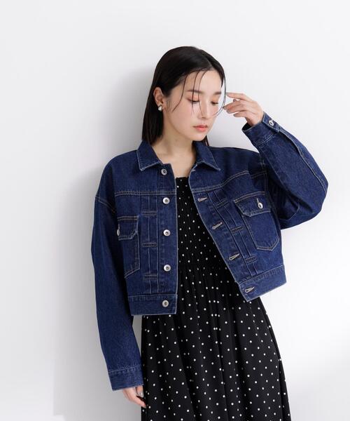 NATURAL BEAUTY BASIC(ナチュラルビューティーベーシック)の「◇ショートデニムジャケット(デニムジャケット・レディース・ネイビー/ブルー系その他3・SMALL/MEDIUM)」の8枚目の写真