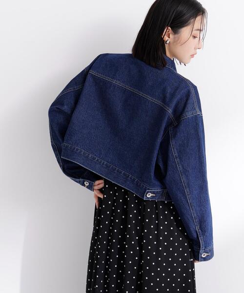 NATURAL BEAUTY BASIC(ナチュラルビューティーベーシック)の「◇ショートデニムジャケット(デニムジャケット・レディース・ネイビー/ブルー系その他3・SMALL/MEDIUM)」の6枚目の写真