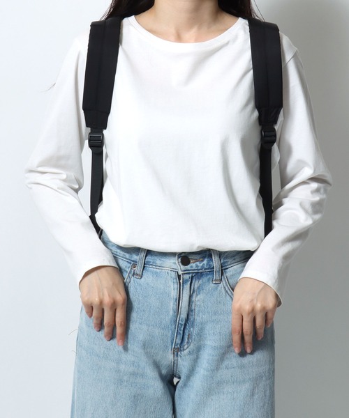 Lee（リー）の「Lee/リー ロゴ ワンポイント刺繍 フラップ ドローコード バックパック/リュックサック/大容量 約17L/レディース メンズ（バックパック/リュック・レディース・ブラック・FREE）」の15枚目の写真