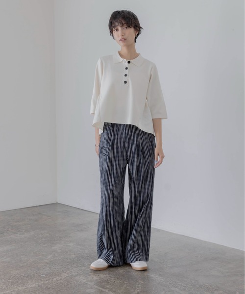 ロゴテープ ベルトタックワイドパンツ Eimee Law│Eimee Law & LHELBIE