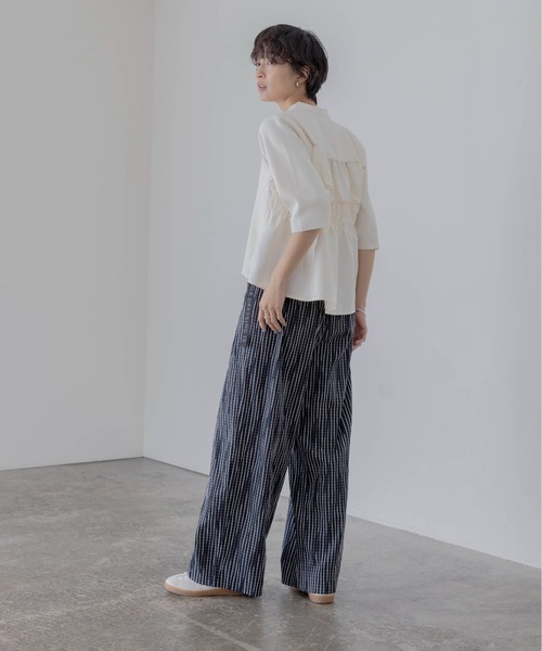 ロゴテープ ベルトタックワイドパンツ Eimee Law│Eimee Law & LHELBIE