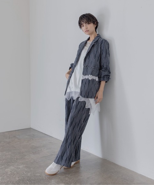 ロゴテープ ベルトタックワイドパンツ Eimee Law│Eimee Law & LHELBIE