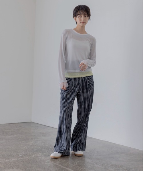 ロゴテープ ベルトタックワイドパンツ Eimee Law│Eimee Law & LHELBIE