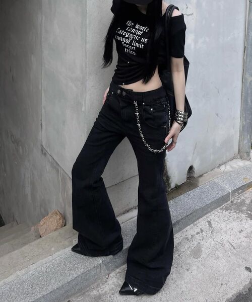 OPUS 0012（オーパス0012）の「Op. 09 WICKED SLIM FLARE DENIM PANTS D/GRAY（デニムパンツ・レディース・その他・S/M）」の7枚目の写真