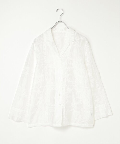 notch.（ノッチ）の「パッチワーク風刺繍シャツ（シャツ/ブラウス・レディース・オフホワイト/ブラック・M）」の11枚目の写真