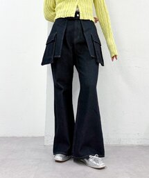 w closet | ポケットベルト付きフレアデニム(デニムパンツ)