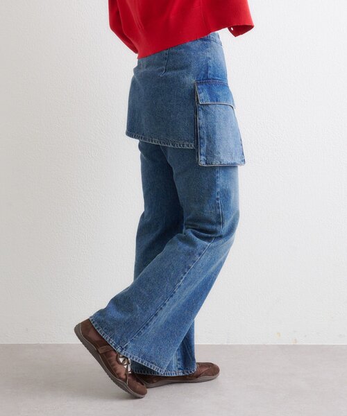 w closet（ダブルクローゼット）の「ポケットベルト付きフレアデニム（デニムパンツ・レディース・ブルー/ブラック/インディゴブルー・SMALL/MEDIUM）」の14枚目の写真
