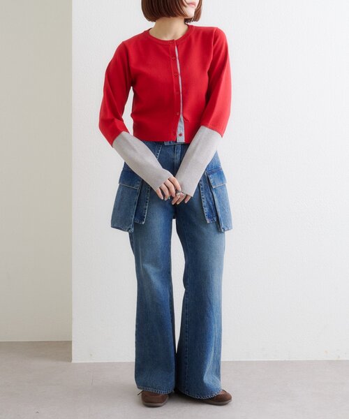 w closet（ダブルクローゼット）の「ポケットベルト付きフレアデニム（デニムパンツ・レディース・ブルー/ブラック/インディゴブルー・SMALL/MEDIUM）」の15枚目の写真