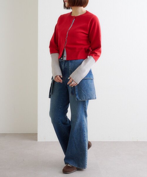 w closet（ダブルクローゼット）の「ポケットベルト付きフレアデニム（デニムパンツ・レディース・ブルー/ブラック/インディゴブルー・SMALL/MEDIUM）」の16枚目の写真