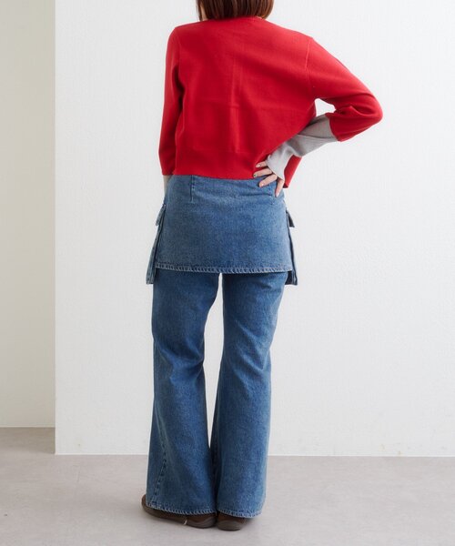 w closet（ダブルクローゼット）の「ポケットベルト付きフレアデニム（デニムパンツ・レディース・ブルー/ブラック/インディゴブルー・SMALL/MEDIUM）」の17枚目の写真