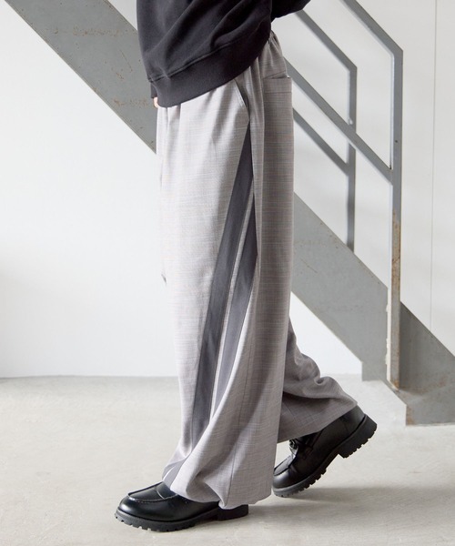 PBLIM（ページボーイリム）の「《UNISEX》チェックラインパンツ（その他パンツ・レディース・ライトグレー/チャコールグレー・MEDIUM/LARGE）」の2枚目の写真