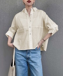 シアーリネンバックフレアシャツ