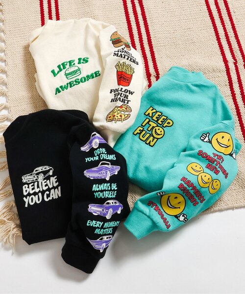 BREEZE（ブリーズ）の「袖モチーフロンT_ジュニア対応（Tシャツ/カットソー・キッズ・ブラック/アイボリー/グリーン・80/90/100/110/120/130/140）」の5枚目の写真