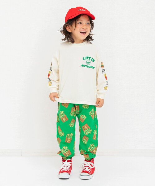 BREEZE（ブリーズ）の「袖モチーフロンT_ジュニア対応（Tシャツ/カットソー・キッズ・ブラック/アイボリー/グリーン・80/90/100/110/120/130/140）」の7枚目の写真