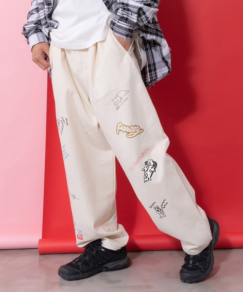 ScoLar Parity（スカラーパリティ）の「361102：らくがき風ワッペンベルト付きパンツ（デニムパンツ・レディース・アイボリー/ブルー・M）」の14枚目の写真