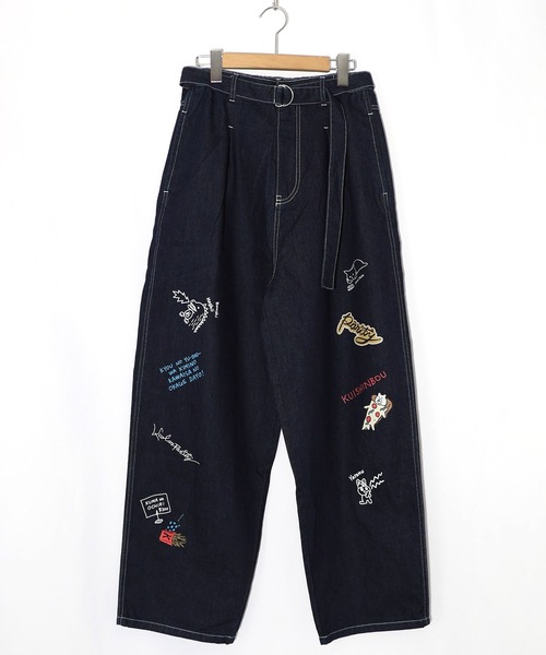 ScoLar Parity（スカラーパリティ）の「361102：らくがき風ワッペンベルト付きパンツ（デニムパンツ・レディース・アイボリー/ブルー・M）」の21枚目の写真