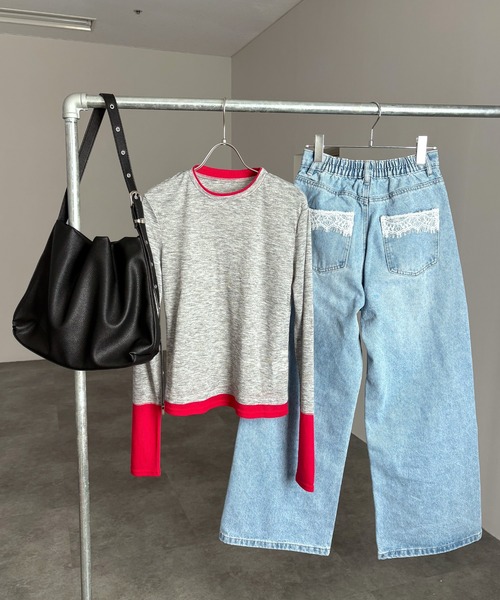 ISOOK（アイスー）の「【ISOOK / アイスー】レザーショルダーバッグ / 合皮 ショルダーバッグ 斜め掛け マルチウェイ A4サイズ収納可 大容量 通勤用 通学用 旅行用 マザーズバッグ ZOZOTOWN限定（ショルダーバッグ・レディース・ブラウン/ブラック・FREE）」の10枚目の写真