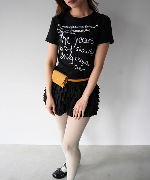 SANSeLF(サンセルフ)の「【SANSeLF】ティアードフリルショートパンツ saw26s024(その他パンツ・レディース・ホワイト/ブラック・FREE)」の4枚目の写真