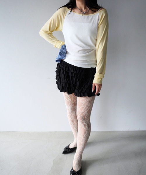 SANSeLF(サンセルフ)の「【SANSeLF】ティアードフリルショートパンツ saw26s024(その他パンツ・レディース・ホワイト/ブラック・FREE)」の15枚目の写真