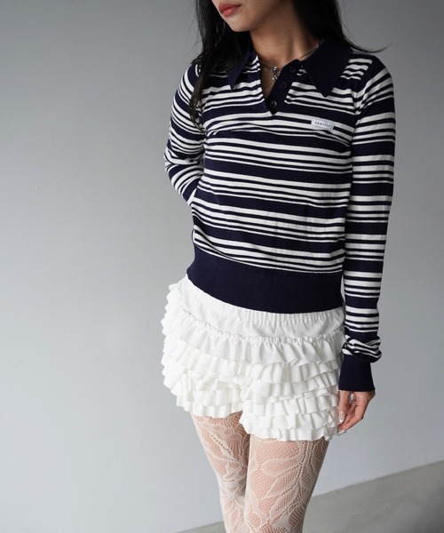 SANSeLF(サンセルフ)の「【SANSeLF】ティアードフリルショートパンツ saw26s024(その他パンツ・レディース・ホワイト/ブラック・FREE)」の19枚目の写真