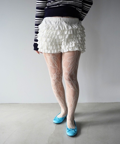 SANSeLF(サンセルフ)の「【SANSeLF】ティアードフリルショートパンツ saw26s024(その他パンツ・レディース・ホワイト/ブラック・FREE)」の17枚目の写真