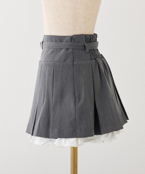 one after another NICE CLAUP（ワンアフターアナザーナイスクラップ）の「新色追加/【サイズ展開あり】レイヤードプリーツミニスカート（スカート・レディース・チャコールグレー/アイボリー/ブラック・MEDIUM/SMALL）」の10枚目の写真