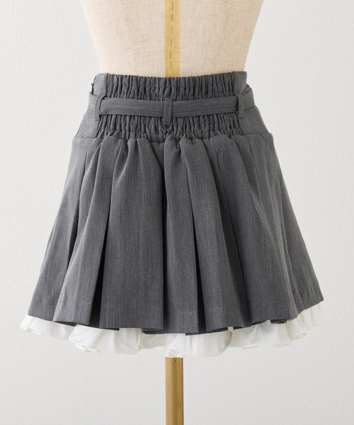 one after another NICE CLAUP（ワンアフターアナザーナイスクラップ）の「新色追加/【サイズ展開あり】レイヤードプリーツミニスカート（スカート・レディース・チャコールグレー/アイボリー/ブラック・MEDIUM/SMALL）」の14枚目の写真