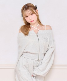 apres jour（アプレジュール）の「【セット着用可能】オフショルジップスウェット（スウェット）」