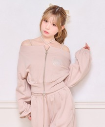 apres jour（アプレジュール）の「【セット着用可能】オフショルジップスウェット（スウェット）」