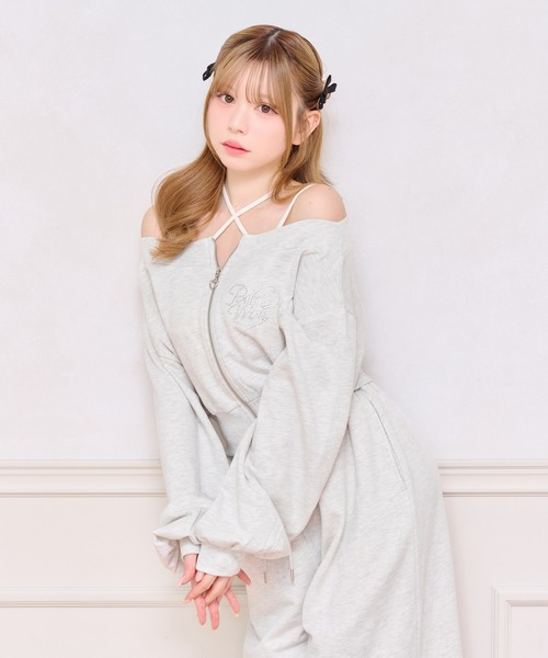 apres jour(アプレジュール)の「【セット着用可能】オフショルジップスウェット(スウェット・レディース・ブラック/オートミール/ピンク・X-LARGE/フリー)」の9枚目の写真